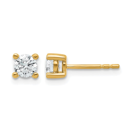 14k 5/8 carat Certified Lab Grown Diamond VS/SI+ G+ Round Complete Four Prong Heavyweight Stud Earrings