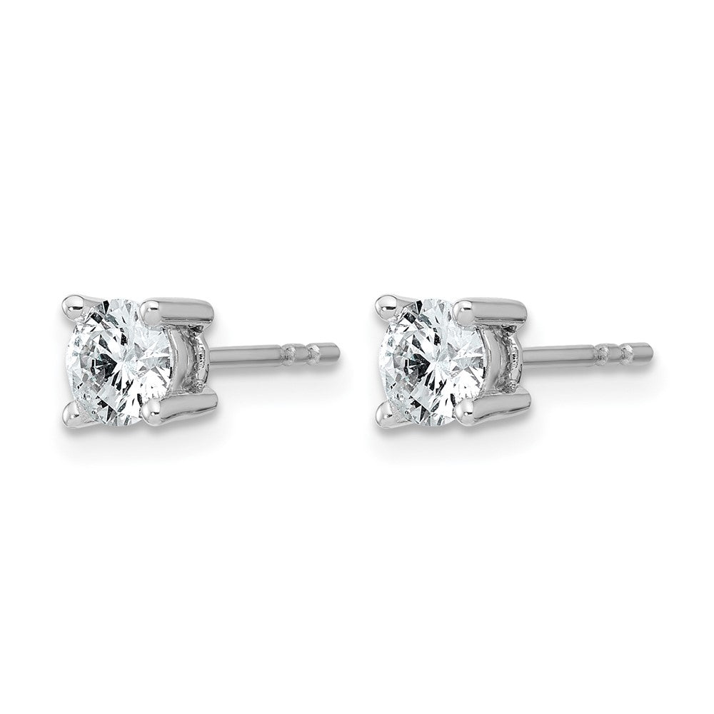 14k White Gold 3/4 carat Certified Lab Grown Diamond VS+ F+ Round Complete Four Prong Heavyweight Stud Earrings