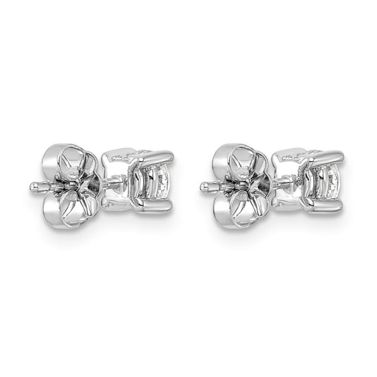 14k White Gold 3/4 carat Certified Lab Grown Diamond VS+ F+ Round Complete Four Prong Heavyweight Stud Earrings