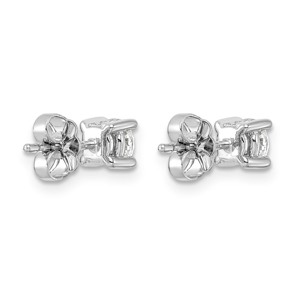 14k White Gold 3/4 carat Lab Grown Diamond VS/SI+ G+ Round Complete Four Prong Heavyweight Stud Earrings