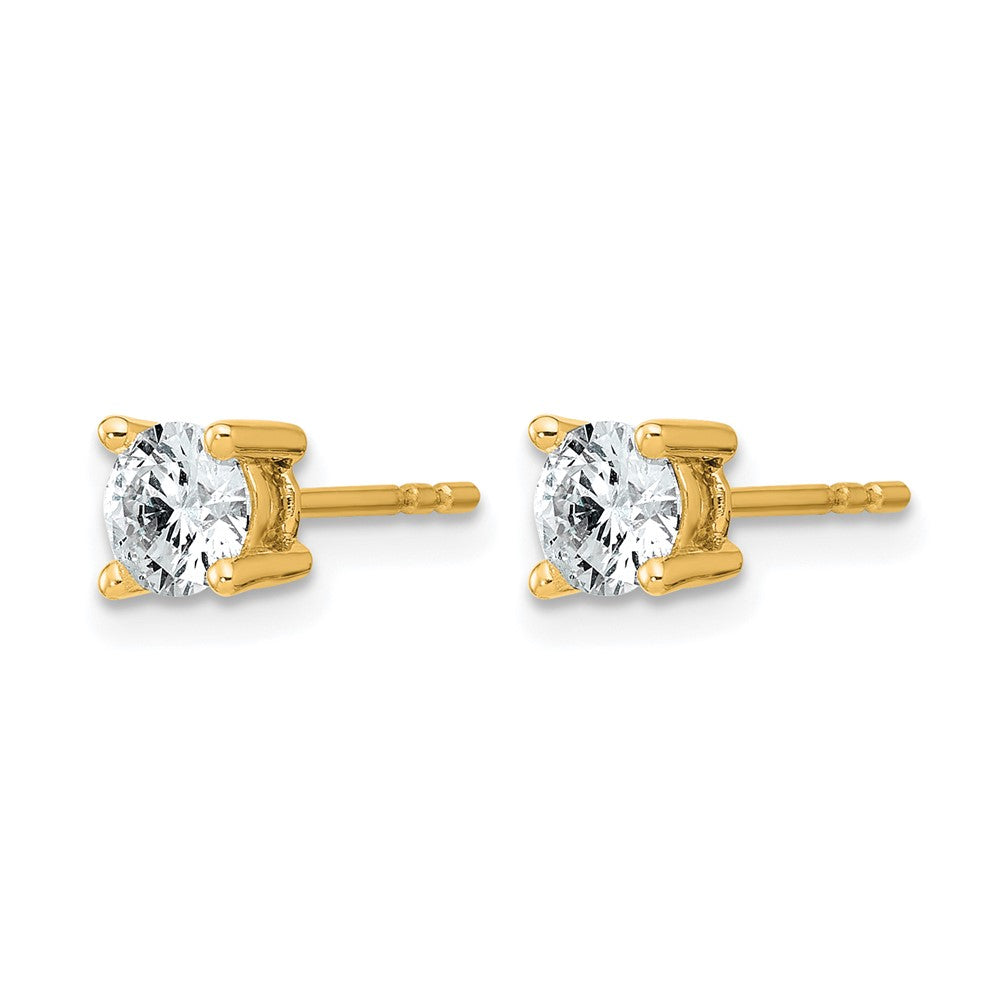 14k 3/4 carat Lab Grown Diamond VS/SI+ G+ Round Complete Four Prong Heavyweight Stud Earrings