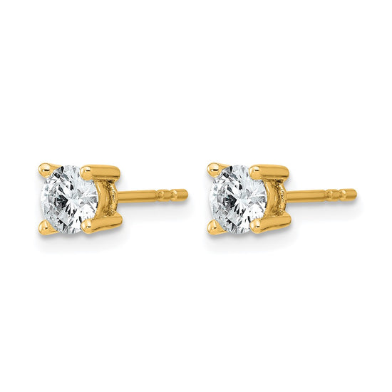 14k 3/4 carat Certified Lab Grown Diamond VS+ F+ Round Complete Four Prong Heavyweight Stud Earrings