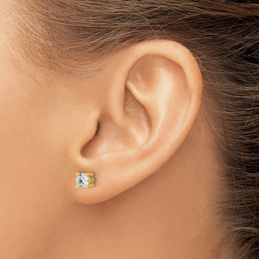 14k 3/4 carat Lab Grown Diamond VS/SI+ G+ Round Complete Four Prong Heavyweight Stud Earrings