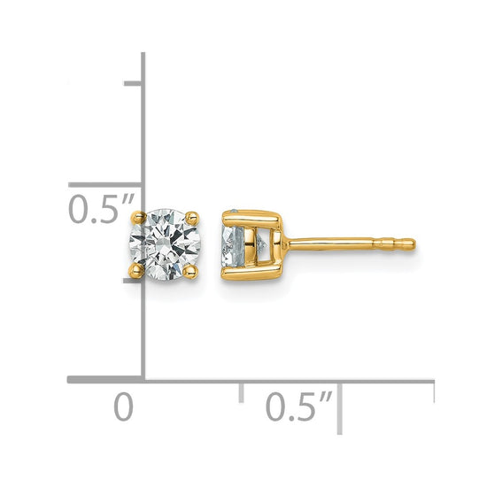 14k 3/4 carat Lab Grown Diamond VS/SI+ G+ Round Complete Four Prong Heavyweight Stud Earrings