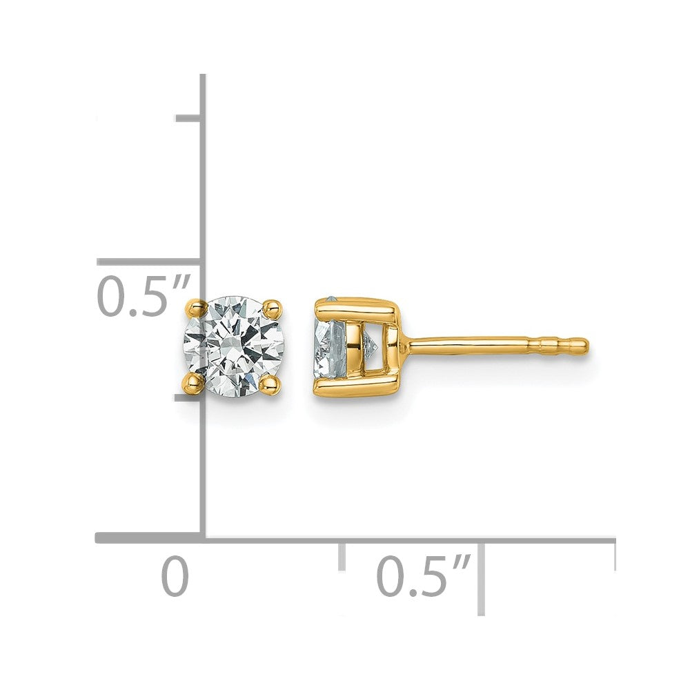 14k 3/4 carat Lab Grown Diamond VS/SI+ G+ Round Complete Four Prong Heavyweight Stud Earrings