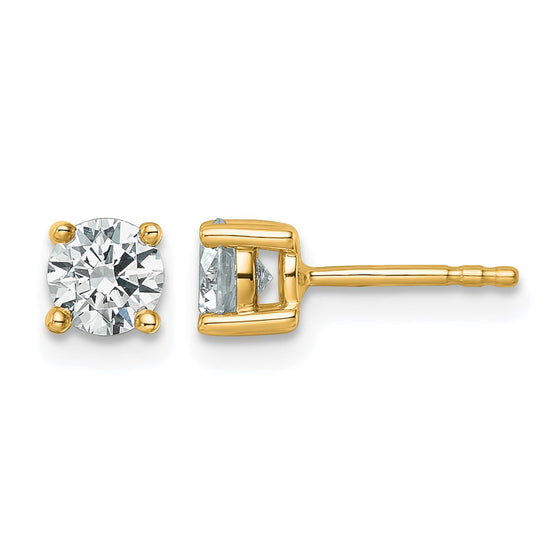 14k 3/4 carat Lab Grown Diamond VS/SI+ G+ Round Complete Four Prong Heavyweight Stud Earrings