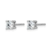 14k White Gold 7/8 carat Lab Grown Diamond VS+ F+ Round Complete Four Prong Heavyweight Stud Earrings