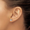 14k White Gold 7/8 carat Lab Grown Diamond VS+ F+ Round Complete Four Prong Heavyweight Stud Earrings