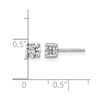 14k White Gold 7/8 carat Lab Grown Diamond VS+ F+ Round Complete Four Prong Heavyweight Stud Earrings