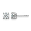 14k White Gold 7/8 carat Lab Grown Diamond VS+ F+ Round Complete Four Prong Heavyweight Stud Earrings