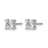 14k White Gold 1 carat Lab Grown Diamond VS+ F+ Round Complete Four Prong Heavyweight Stud Earrings