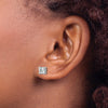 14k White Gold 1 carat Lab Grown Diamond VS/SI+ G+ Round Complete Four Prong Heavyweight Stud Earrings