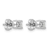 14k White Gold 1 carat Certified Lab Grown Diamond VS+ F+ Round Complete Four Prong Heavyweight Stud Earrings