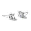 14k White Gold 1 carat Certified Lab Grown Diamond VS+ F+ Round Complete Four Prong Heavyweight Stud Earrings