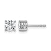 14k White Gold 1 carat Lab Grown Diamond VS/SI+ G+ Round Complete Four Prong Heavyweight Stud Earrings