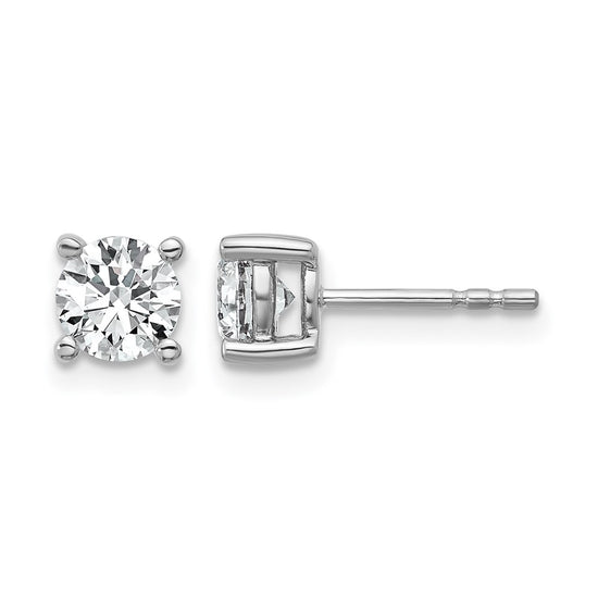 10k White Gold Round 4-Prong 1.00 carat Diamond Stud Earrings