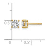 14k 1 carat Certified Lab Grown Diamond VS/SI+ G+ Round Complete Four Prong Heavyweight Stud Earrings