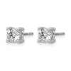 14k White Gold 1 1/4 ctw Lab Grown Diamond VS+ F+ Round 4 Prong Heavy Wt. Stud Earrings