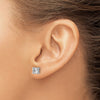 14k White Gold 1 1/4 ctw Lab Grown Diamond VS+ F+ Round 4 Prong Heavy Wt. Stud Earrings