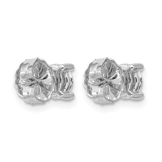 14k White Gold 1 1/4 ctw Lab Grown Diamond VS+ F+ Round 4 Prong Heavy Wt. Stud Earrings