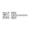 14k White Gold 1 1/4 ctw Lab Grown Diamond VS/SI+ G+ Round 4 Prong Heavy Wt. Stud Earrings