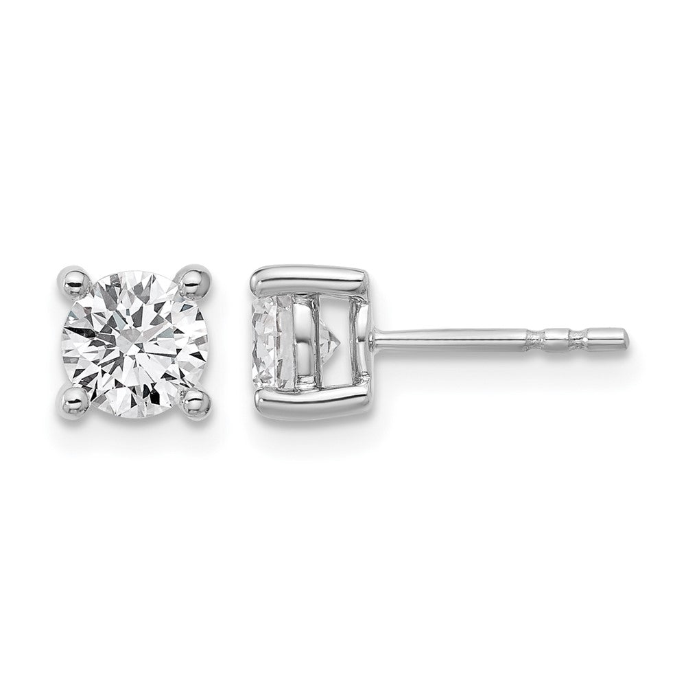 14k White Gold 1 1/4 ctw Lab Grown Diamond VS/SI+ G+ Round 4 Prong Heavy Wt. Stud Earrings