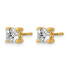 14k Yellow Gold 1 1/4 ctw Lab Grown Diamond VS/SI+ G+ Round 4 Prong Heavy Wt. Stud Earrings