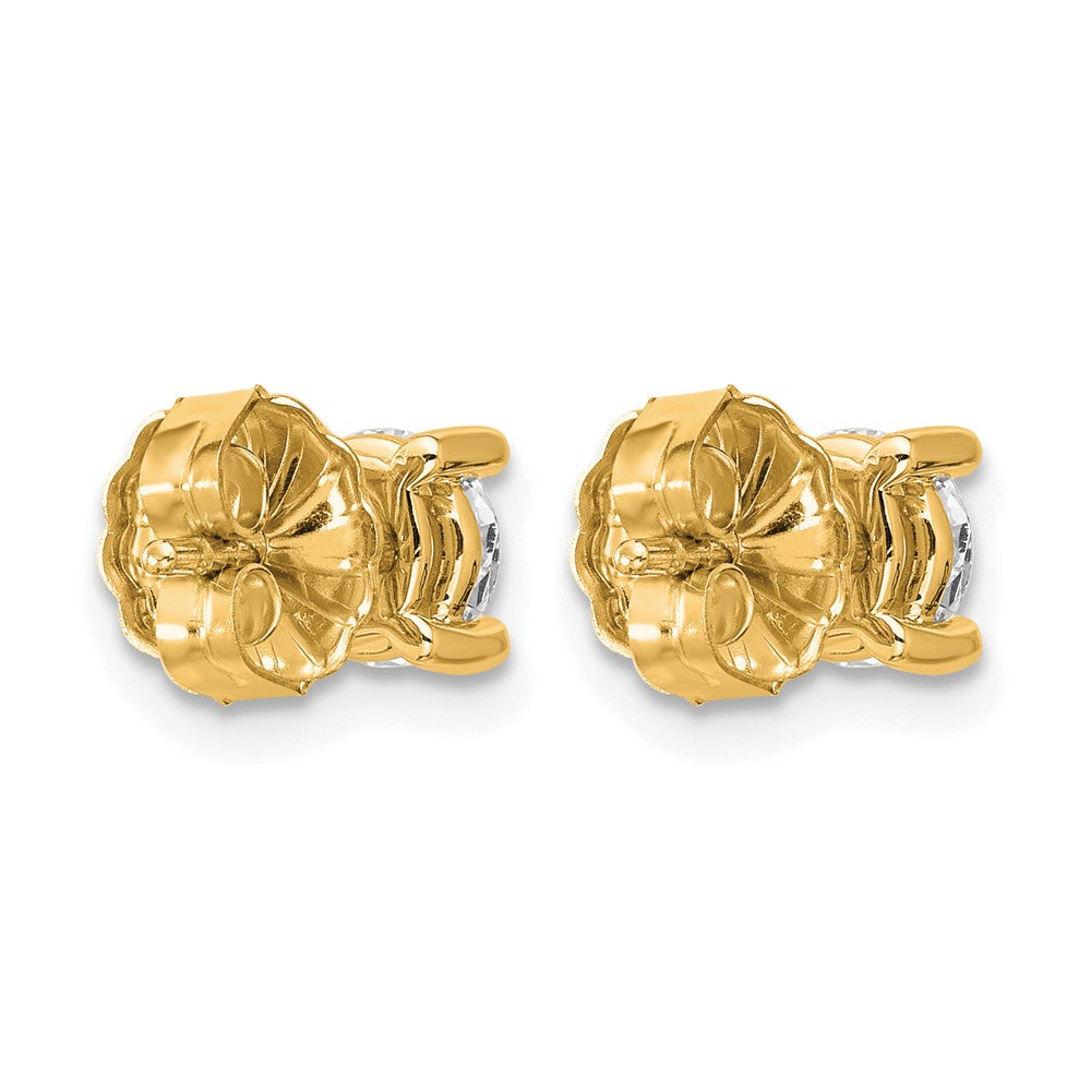 14k Yellow Gold 1 1/4 ctw Lab Grown Diamond VS/SI+ G+ Round 4 Prong Heavy Wt. Stud Earrings