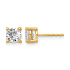 14k Yellow Gold 1 1/4 ctw Lab Grown Diamond VS/SI+ G+ Round 4 Prong Heavy Wt. Stud Earrings