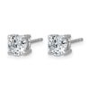14k White Gold 1 3/8 ctw Lab Grown Diamond VS+ F+ Round 4 Prong Heavy Wt. Stud Earrings