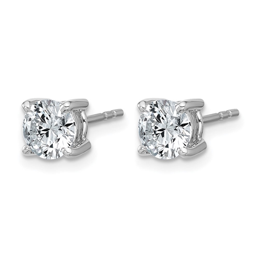 14k White Gold 1 3/8 ctw Lab Grown Diamond VS/SI+ G+ Round 4 Prong Heavy Wt. Stud Earrings