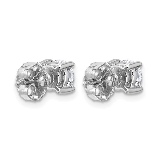 14k White Gold 1 3/8 ctw Lab Grown Diamond VS+ F+ Round 4 Prong Heavy Wt. Stud Earrings
