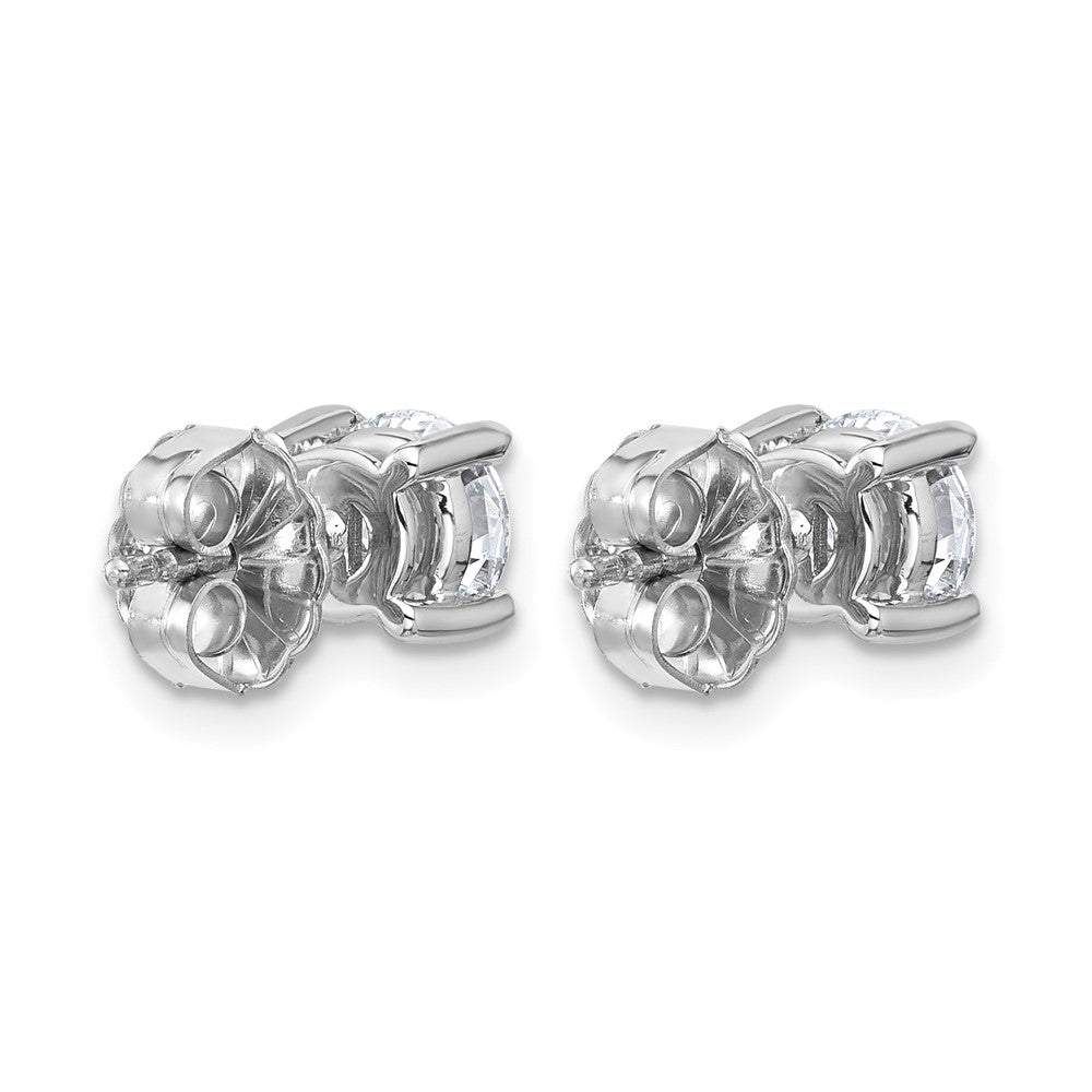 14k White Gold 1 3/8 ctw Lab Grown Diamond VS+ F+ Round 4 Prong Heavy Wt. Stud Earrings
