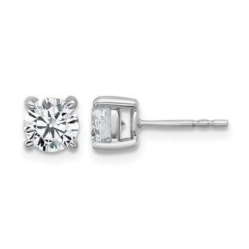 14k White Gold 1 3/8 ctw Lab Grown Diamond VS+ F+ Round 4 Prong Heavy Wt. Stud Earrings