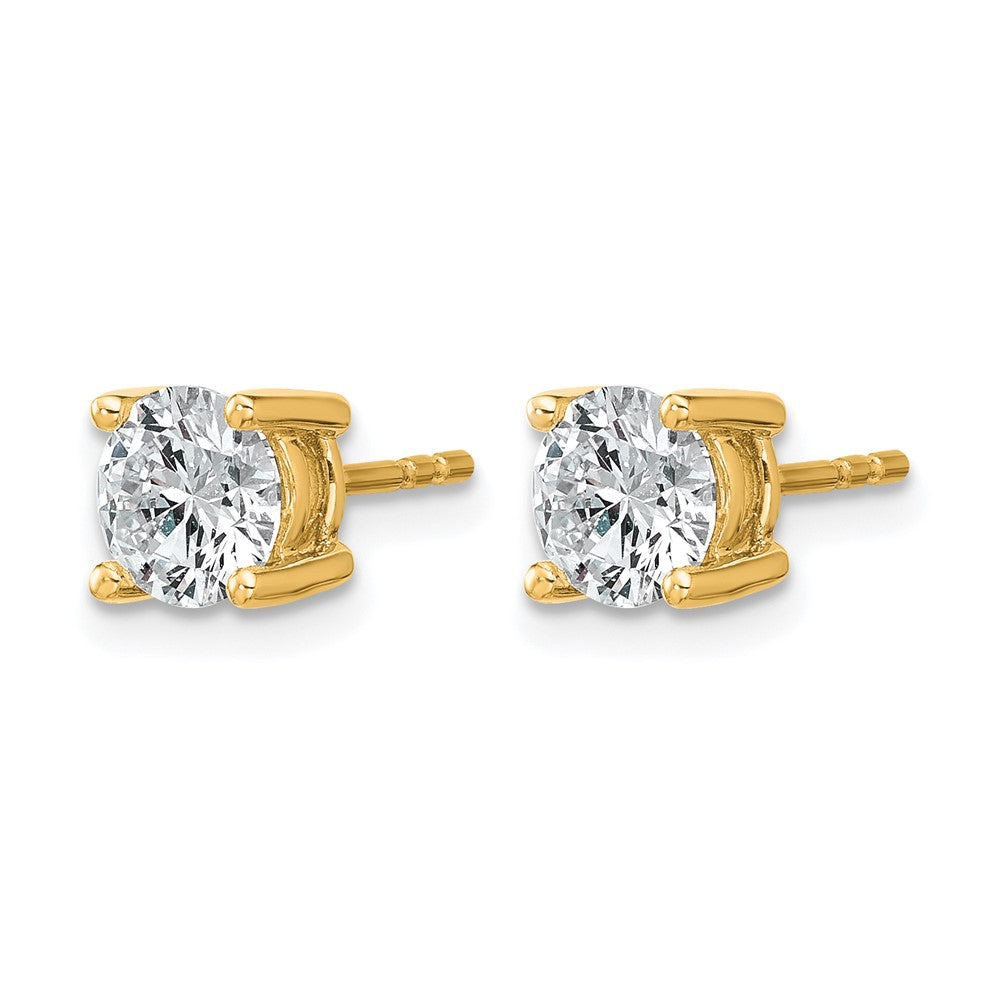 14k Yellow Gold 1 3/8 ctw Lab Grown Diamond VS/SI+ G+ Round 4 Prong Heavy Wt. Stud Earrings