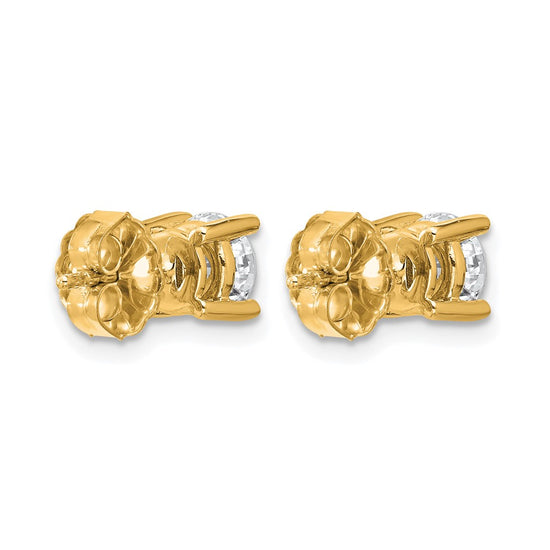 14k Yellow Gold 1 3/8 ctw Lab Grown Diamond VS+ F+ Round 4 Prong Heavy Wt. Stud Earrings