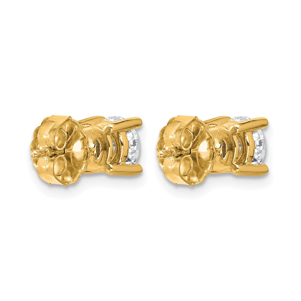 14k Yellow Gold 1 3/8 ctw Lab Grown Diamond VS+ F+ Round 4 Prong Heavy Wt. Stud Earrings