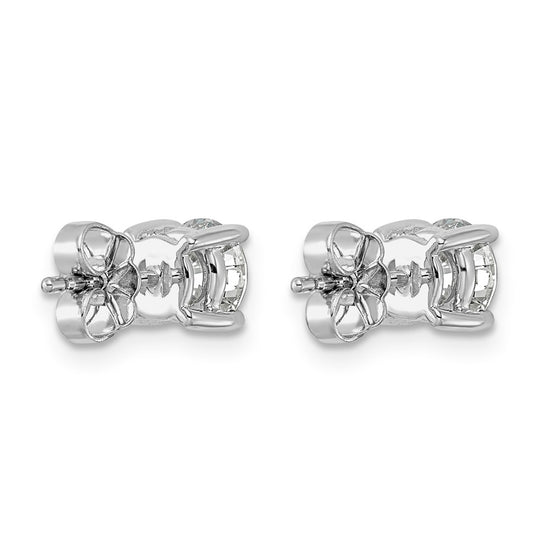 14k White Gold 1 1/2 carat Lab Grown Diamond VS/SI+ G+ Round Complete Four Prong Heavyweight Stud Earrings