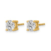 14k 1 1/2 carat Lab Grown Diamond VS+ F+ Round Complete Four Prong Heavyweight Stud Earrings