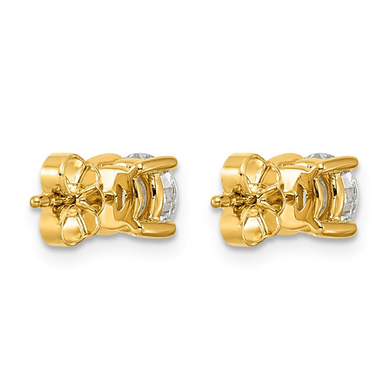 14k 1 1/2 carat Lab Grown Diamond VS+ F+ Round Complete Four Prong Heavyweight Stud Earrings