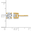 14k 1 1/2 carat Lab Grown Diamond VS+ F+ Round Complete Four Prong Heavyweight Stud Earrings