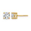 14k 1 1/2 carat Lab Grown Diamond VS+ F+ Round Complete Four Prong Heavyweight Stud Earrings