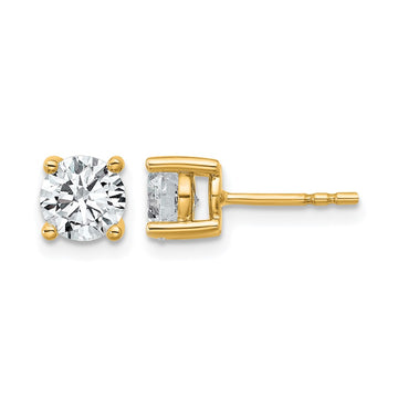 14k 1 1/2 carat Lab Grown Diamond VS+ F+ Round Complete Four Prong Heavyweight Stud Earrings