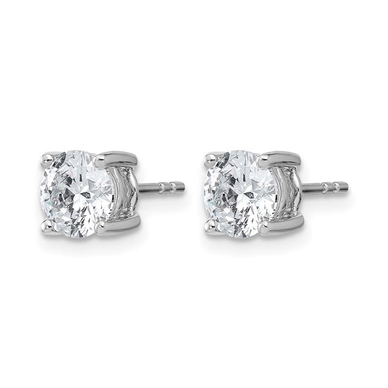 14k White Gold 2 carat Certified Lab Grown Diamond VS/SI+ G+ Round Complete Four Prong Heavyweight Stud Earrings