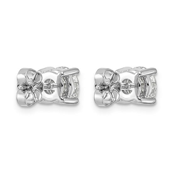 14k White Gold 2 carat Certified Lab Grown Diamond VS/SI+ G+ Round Complete Four Prong Heavyweight Stud Earrings