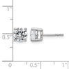 14k White Gold 2 carat Certified Lab Grown Diamond VS/SI+ G+ Round Complete Four Prong Heavyweight Stud Earrings
