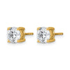 14k 2 carat Lab Grown Diamond VS/SI+ G+ Round Complete Four Prong Heavyweight Stud Earrings