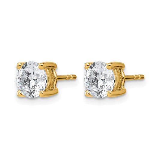 14k 2 carat Lab Grown Diamond VS/SI+ G+ Round Complete Four Prong Heavyweight Stud Earrings