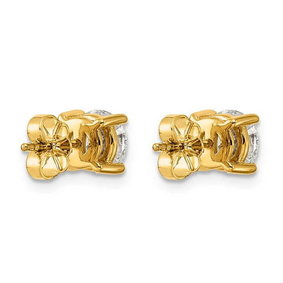 14k 2 carat Certified Lab Grown Diamond VS/SI+ G+ Round Complete Four Prong Heavyweight Stud Earrings