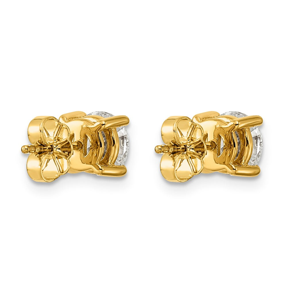 14k 2 carat Certified Lab Grown Diamond VS/SI+ G+ Round Complete Four Prong Heavyweight Stud Earrings